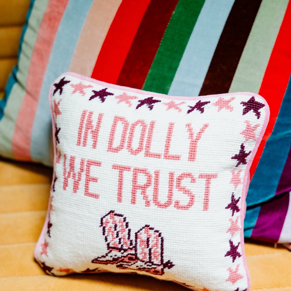 Furbish Dolly Trust Needlepoint Pillow